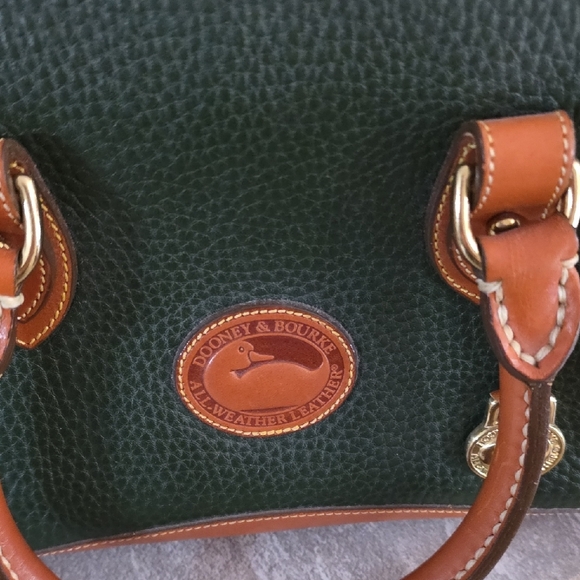 Dooney & Bourke Green and Brown Satchel Vintage Clean Inside Very Good Condition - Picture 2 of 12